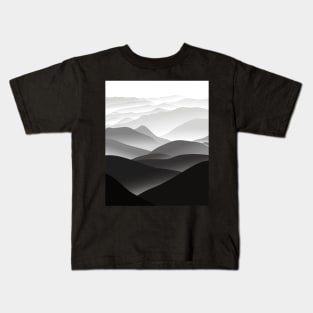 Grayscale Mountains Kids T-Shirt